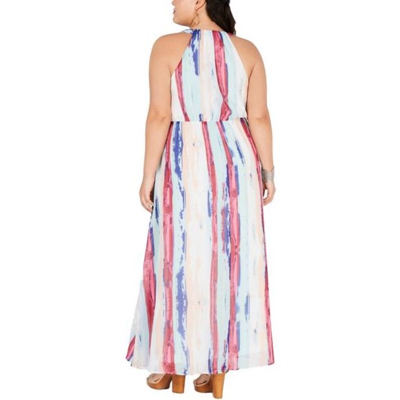 NWT INC Plus Printed Surplice Maxi Dress - Picture 4 of 5